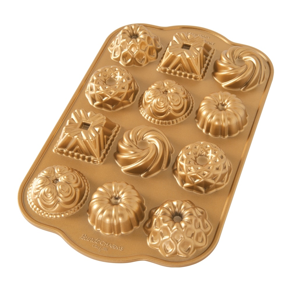 Nordic Ware 75th Anniversary Braided Mini Bundt Pan - Gold : Target