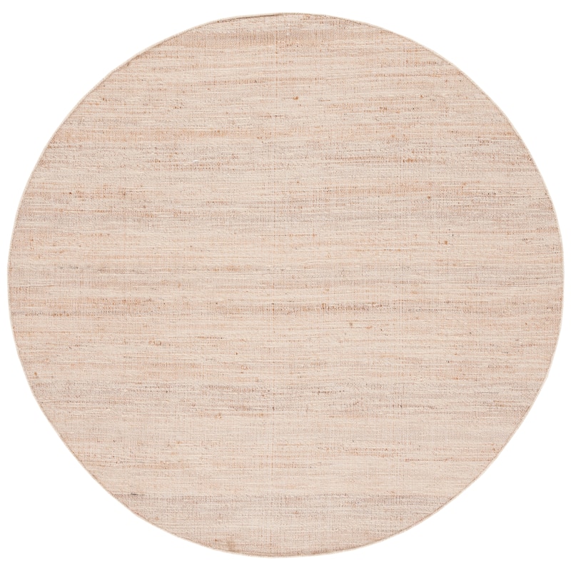SAFAVIEH Handmade Natural Fiber Estefani Jute & Wool Rug - 6' Round - Natural/Beige
