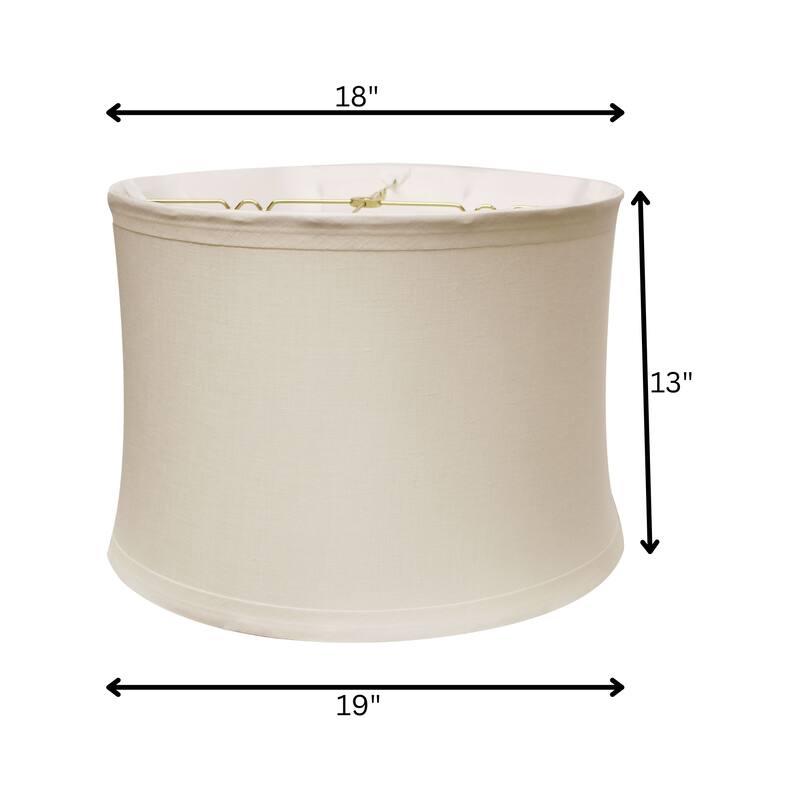 Drum No Hug with 1" Trim Softback Lampshade with Washer Fitter, Snow