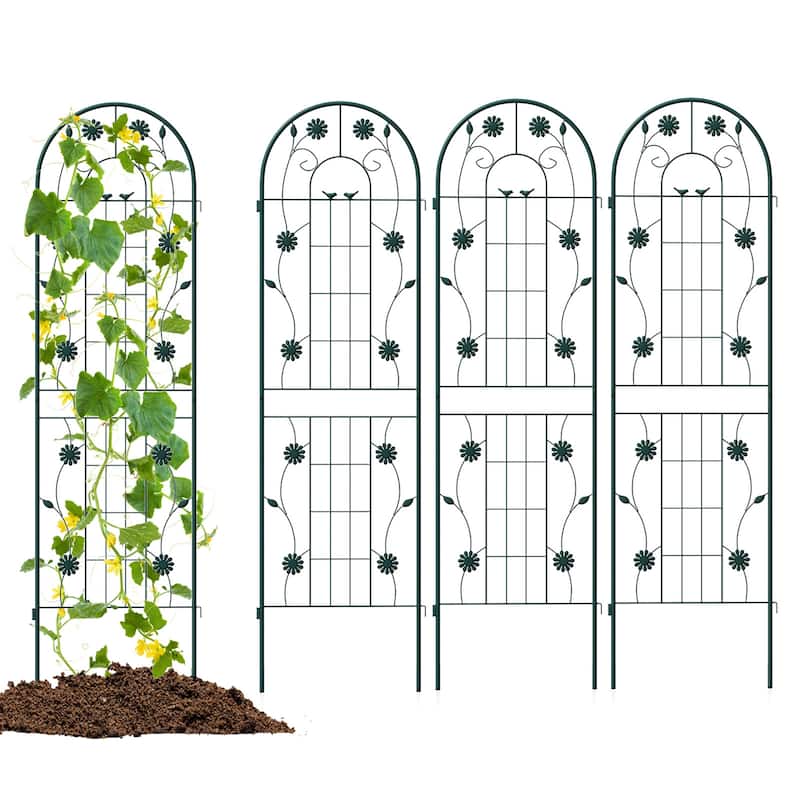 Costway 4 Pack Rustproof Metal Garden Trellis 71" x 20" Wire Lattice - See Details