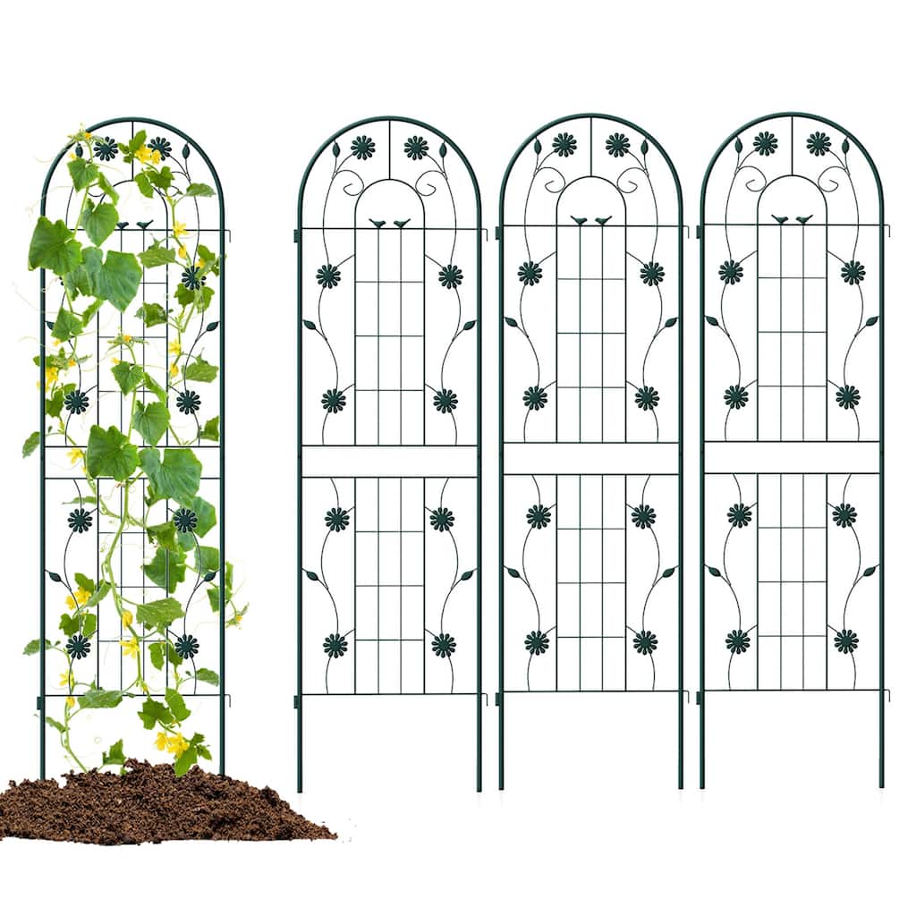 Costway 4 Pack Rustproof Metal Garden Trellis 71" x 20" Wire Lattice - See Details