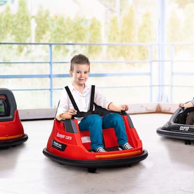 Aosom 12V Bumper Car for Kids 1.5-5 Years Old, Electric Ride On Bumper with 360 Degree Spin