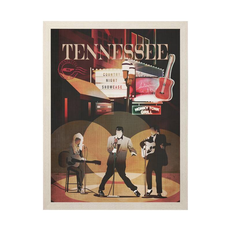 Tennessee "Go" Series Made To Order Canvas Art - 33 x 43 - Wood - Brown