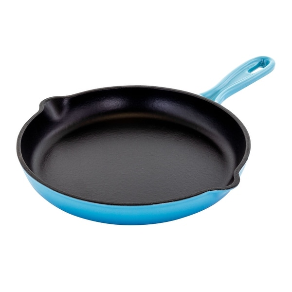 MegaChef Round 10.25in Cast Iron Skillet with Ombre Enameled Coating. Opens flyout.