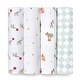 preview thumbnail 1 of 3, aden + anais essentials cotton muslin swaddle blanket 4 pack elephant circus