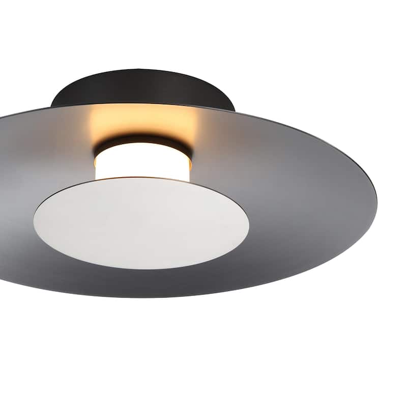 Yep by Golden Lighting Luma Integrated LED Flush Mount in Graphite and Sand Nickel shade - Gray