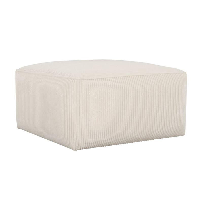 Roomfitters Square Upholstered Ottoman Coffee Table with Modern Low Profile Design