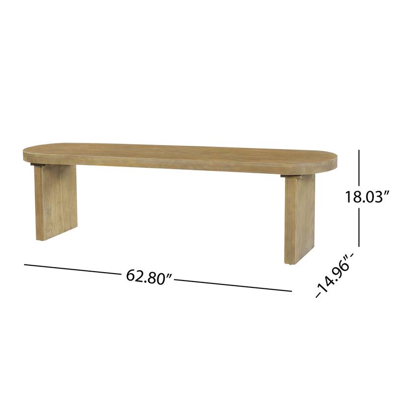 Christopher Knight Home - Rustic Pine Dining Bench with Modern Block Legs