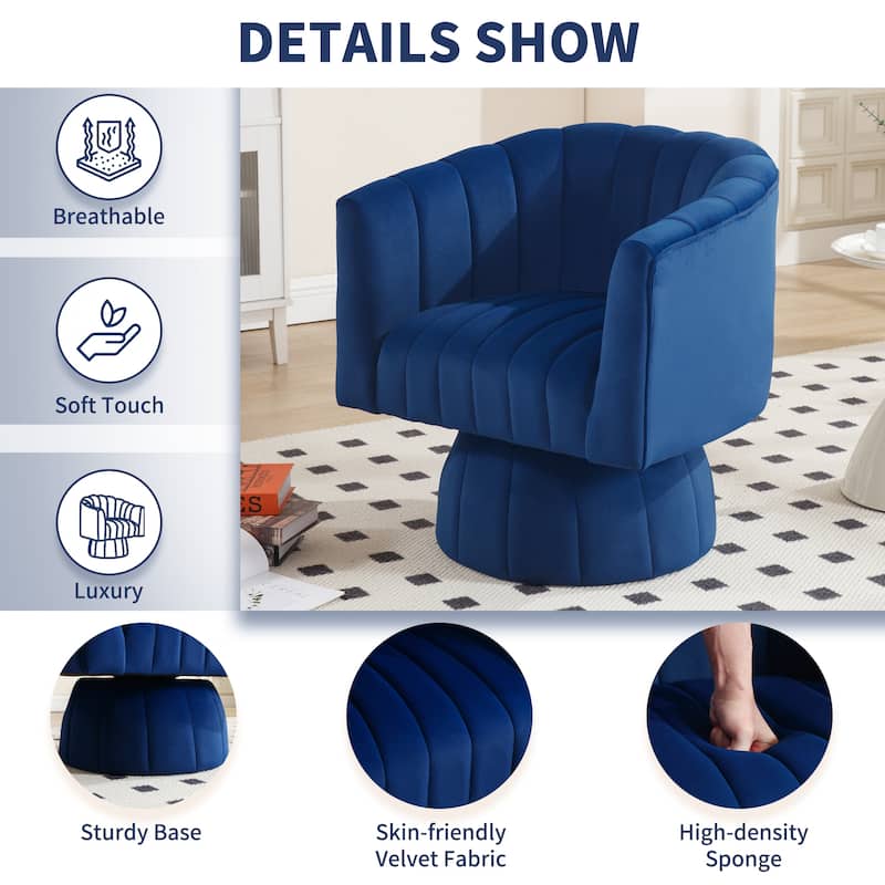HOMYKA Swivel Accent Barrel Chair Cute Comfy Arm Chair Set 2