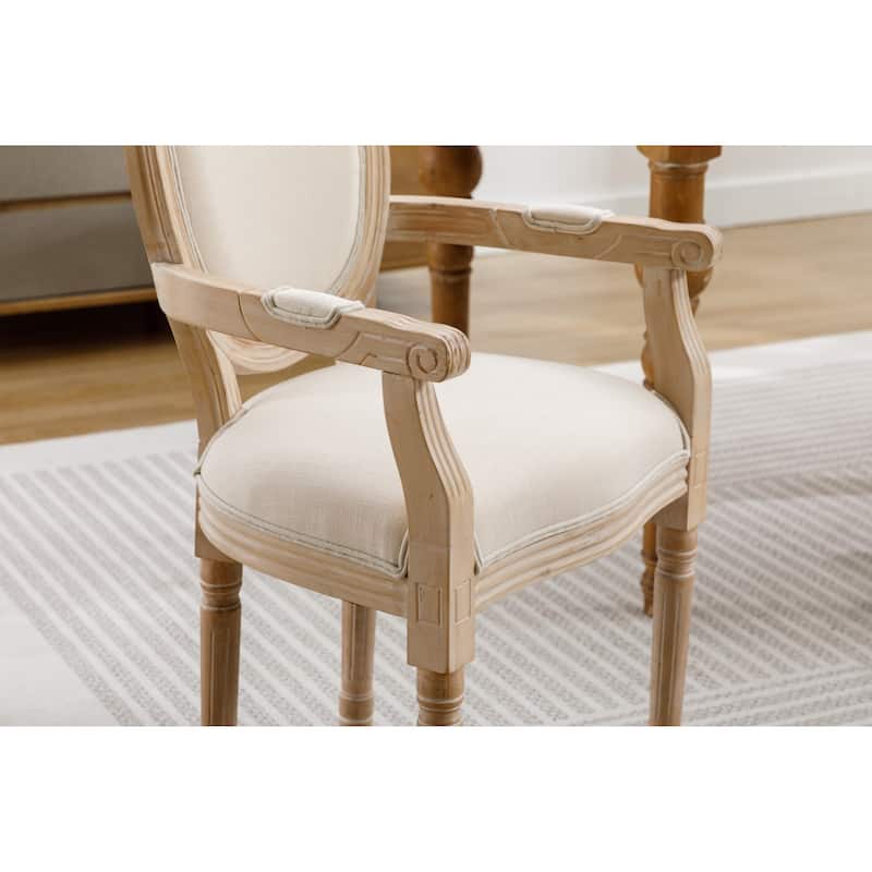 Cream Upholstered Dining Chairs Set of 2, Family Gatherings Conference Chairs, Wooden Dining Chair for Kitchen, Bistro