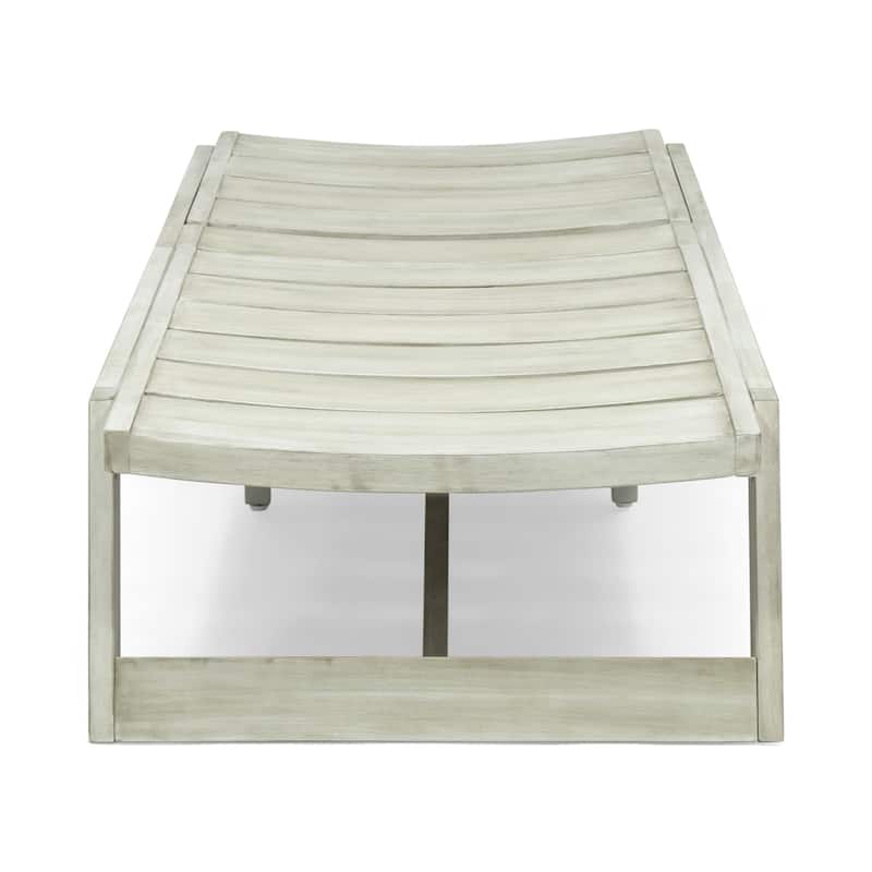 Rustic Outdoor Solid Wood Frame Slatted Chaise Lounge Chair