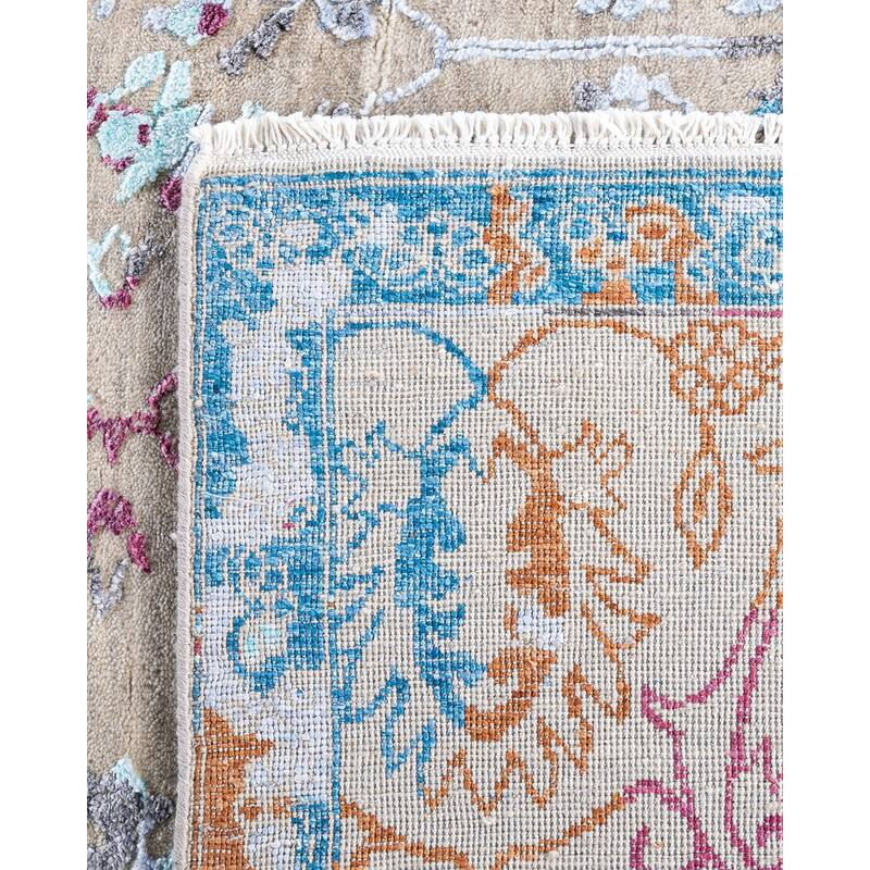 Ikat One-of-a-Kind Handmade Area Rug - Gray, 7' 10" x 10' 0" - 7' 10" x 10' 0"