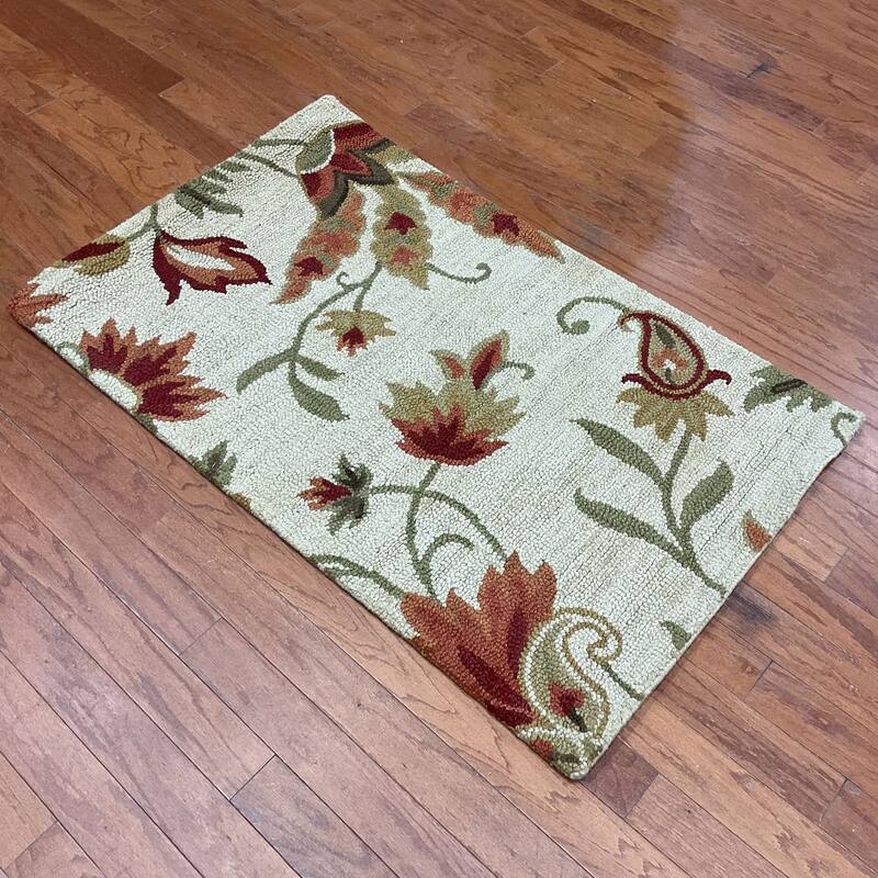 HERAT ORIENTAL Handmade Floral Wool Rug - 2'6" x 4'