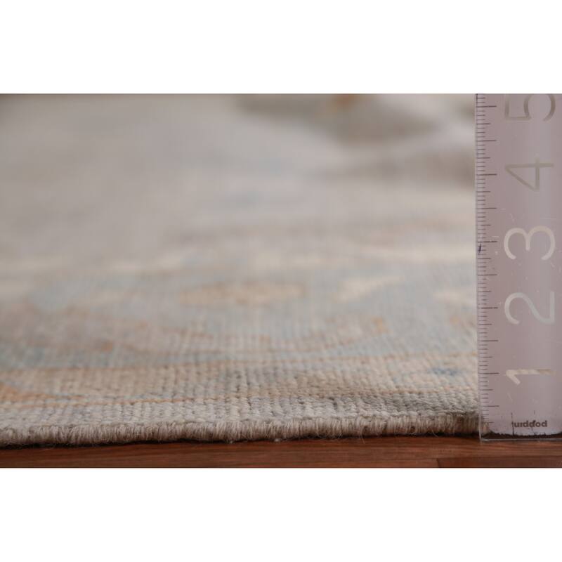 Hand Knotted Oriental 100% Wool Carpet Transitional All-Over Greys & Charcoal Oushak Area Rug - 11' 8'' X 8' 11''