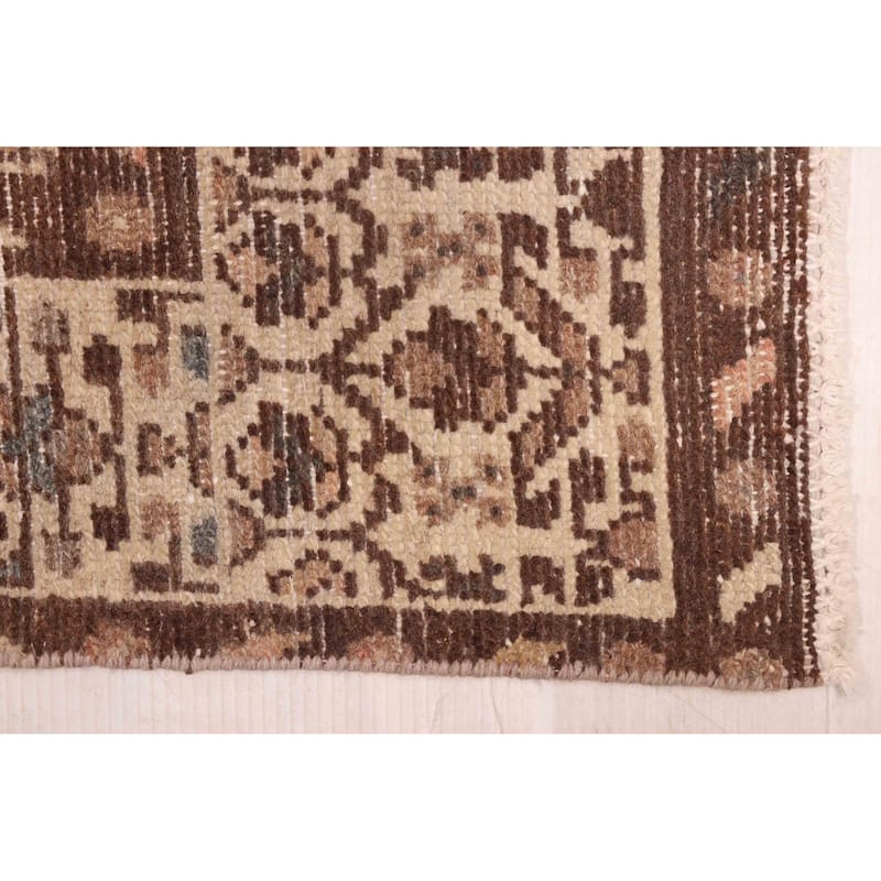 ECARPETGALLERY Hand-knotted Antalya Vintage Tan Wool Rug - 3'5 x 13'0