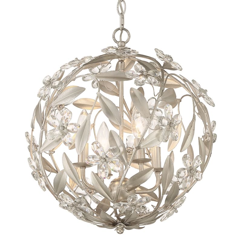 Crystorama Lighting Group MSL-314 Marselle 4 Light 17" Wide Crystal - Antique Silver