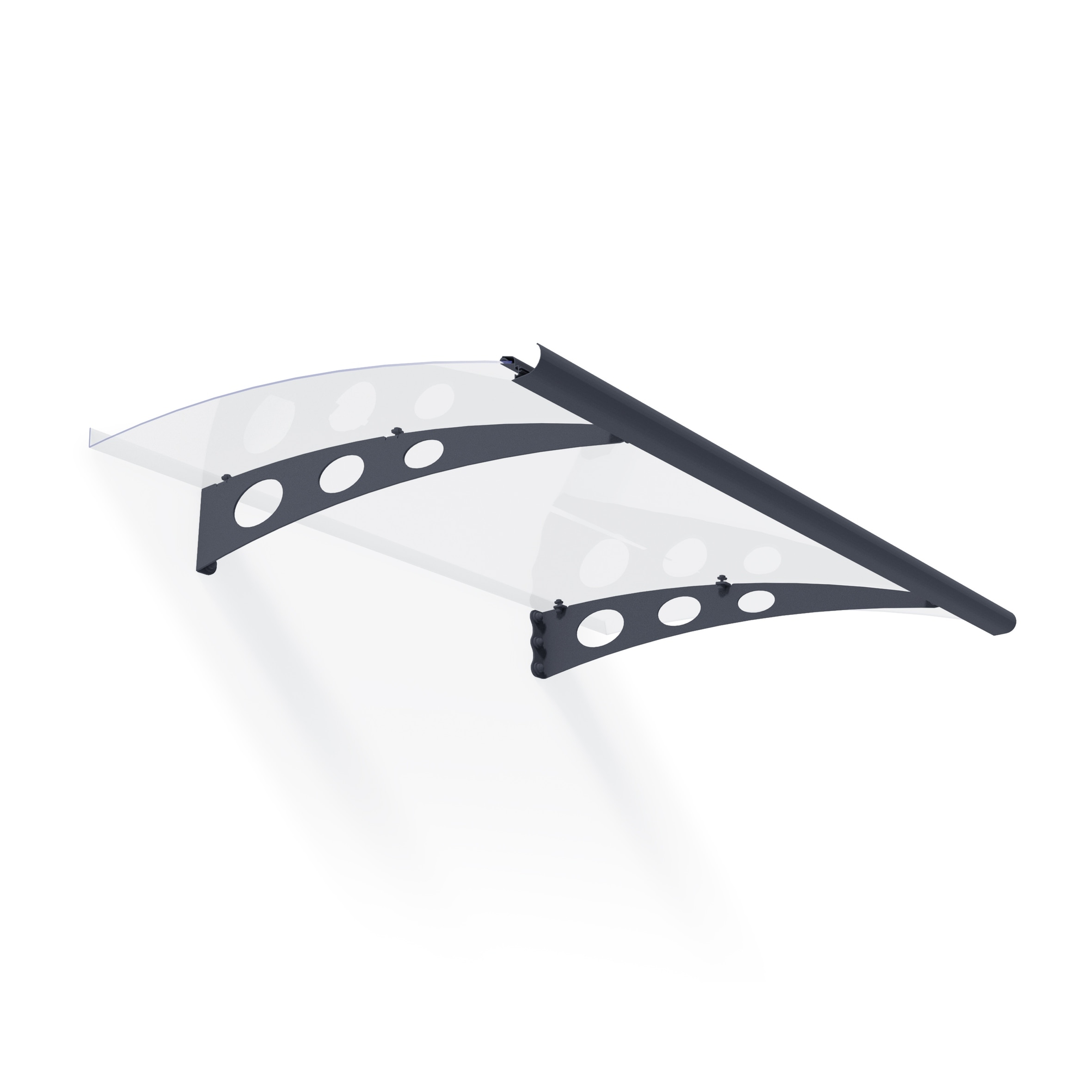 Garamond 3 ft. Gray/Clear Door and Window Fixed Awning