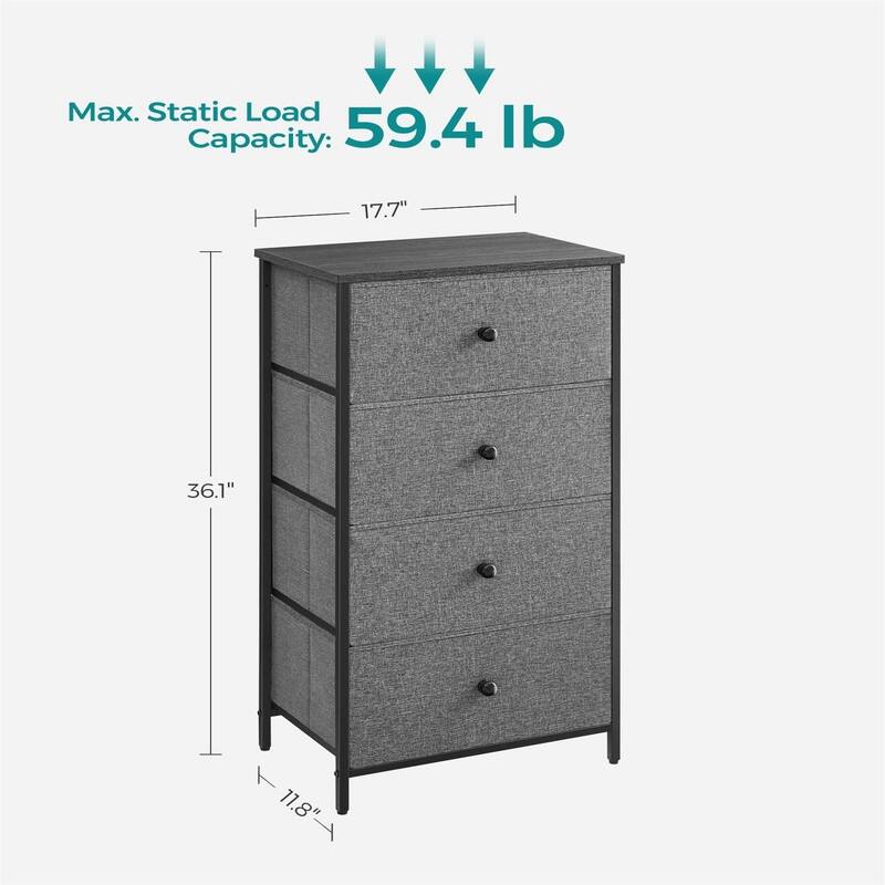 Dresser for Bedroom, Fabric Dresser with 4 Drawers