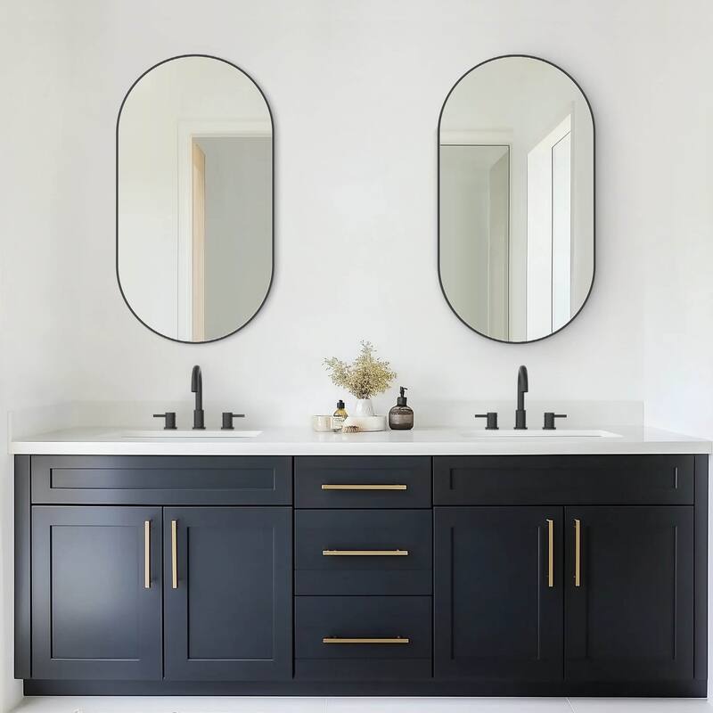 24 x 44 Inch Shatterproof Wall Mount Metal Frame Mirror
