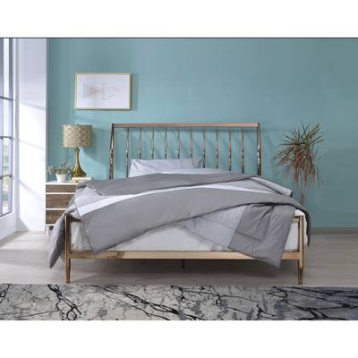 Junia Copper Queen Panel Bed with Slatted Headboard