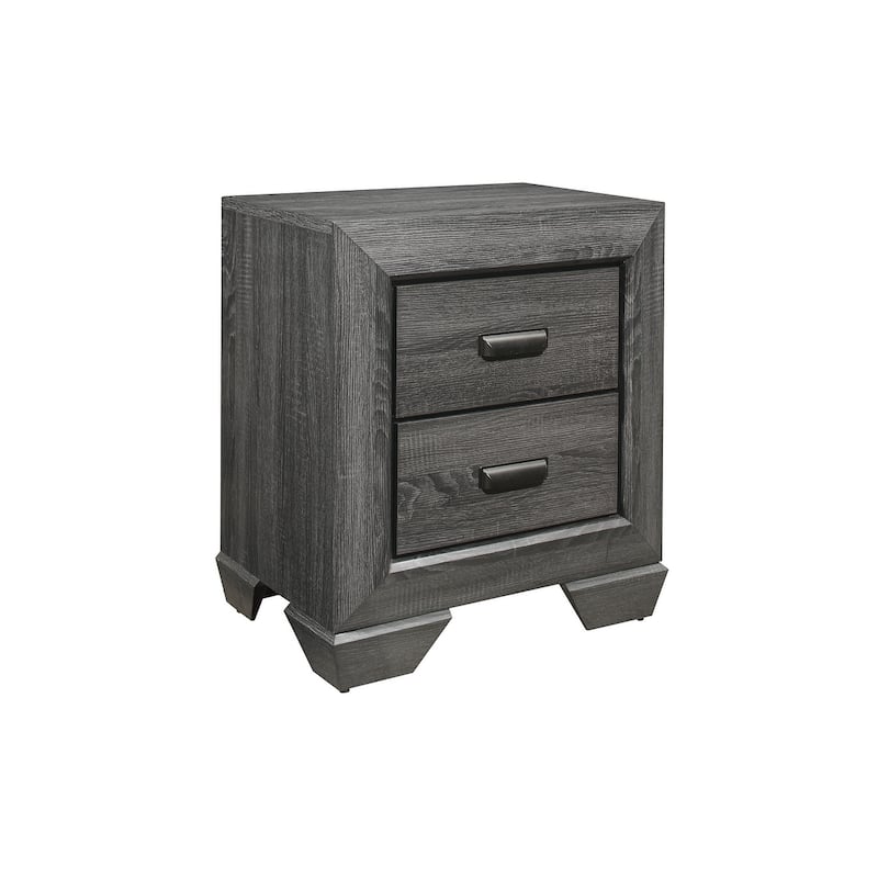 Valli 5 Piece Gray Modern Rustic Panel Bedroom Set