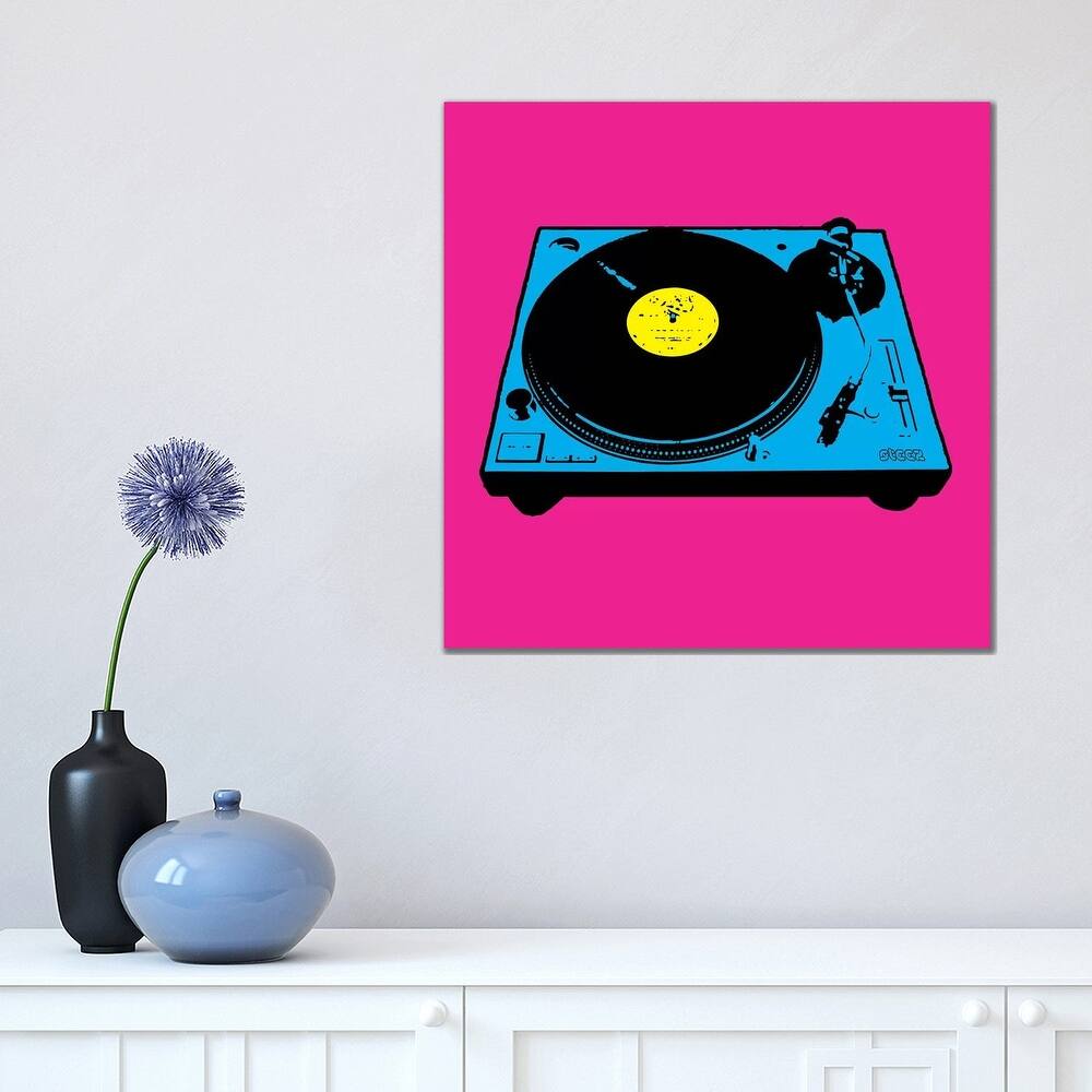 iCanvas "Turntable Pink Poster" by Steez Canvas Print