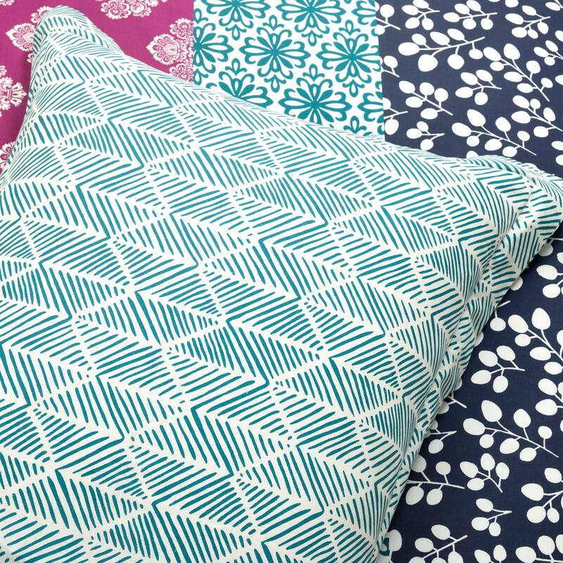 Lush Decor Bohemian Stripe Reversible 3 Piece Cotton Duvet Set