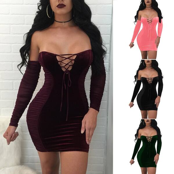 Shop Winter Hot Lady Long Sleeve Cocktail Nightclub Slim Fit