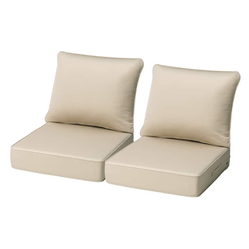 24 x 24 x 5.5 in Outdoor Patio Seat Sunbrella Fabric Cushion Set - CanvasAntiqueBeige - 2PC