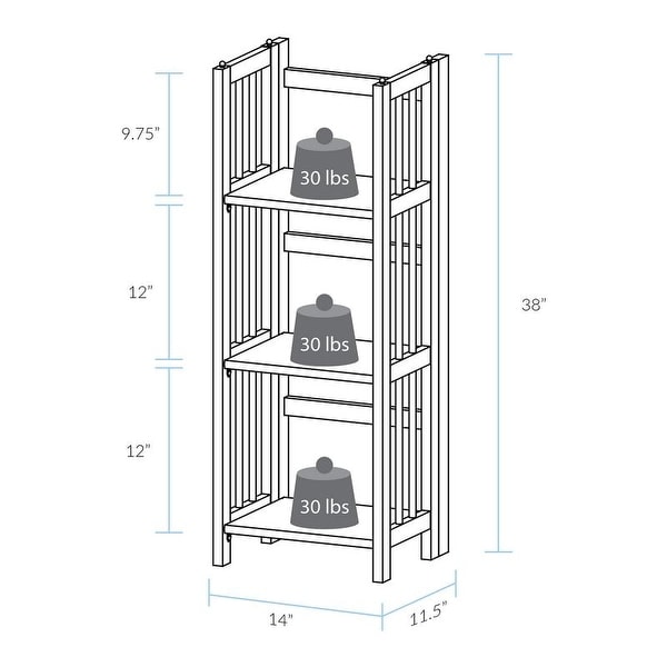 3 Shelf Folding 14 inch Wide Bookcase On Sale Bed Bath Beyond 6986462