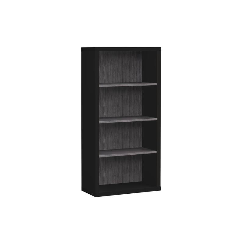 Contemporary 5 Tier Bookshelf, Modern 48"h Bookcase with Large Storage Area, for Living room Office Bedroom - Black