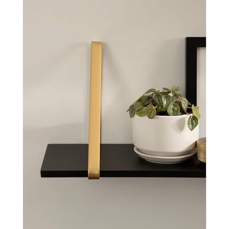 Kate and Laurel Soloman Wood 2 Piece Shelves with Metal Brackets