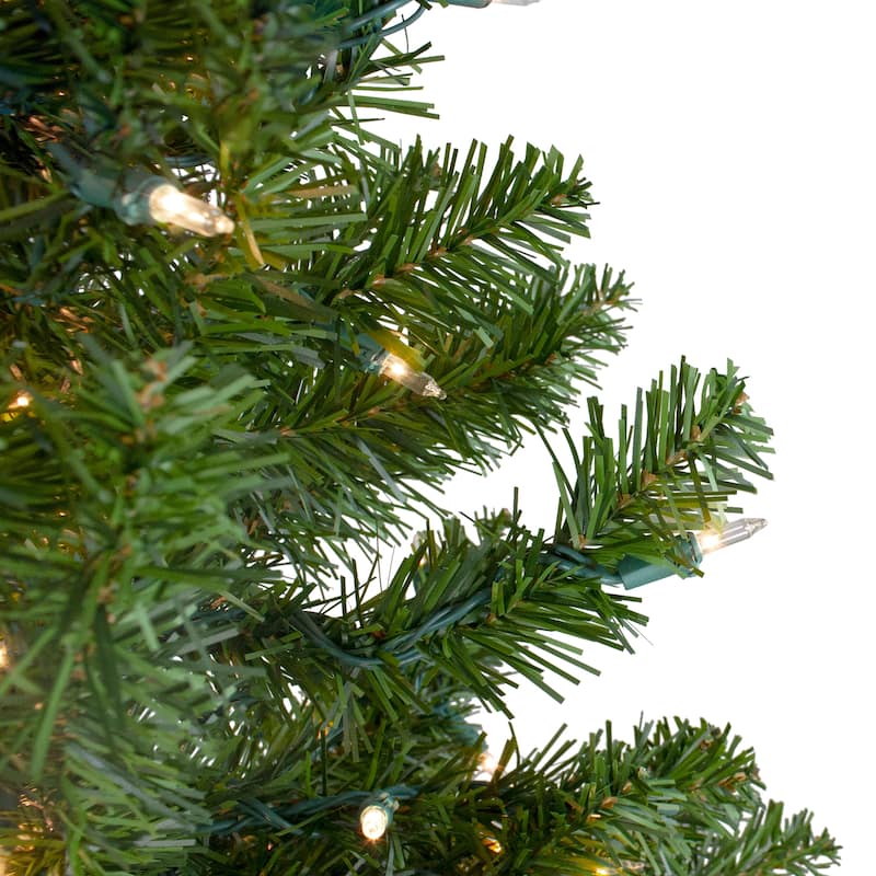 2' Pre-Lit Medium Canadian Pine Artificial Christmas Tree Clear Lights - 2 Foot