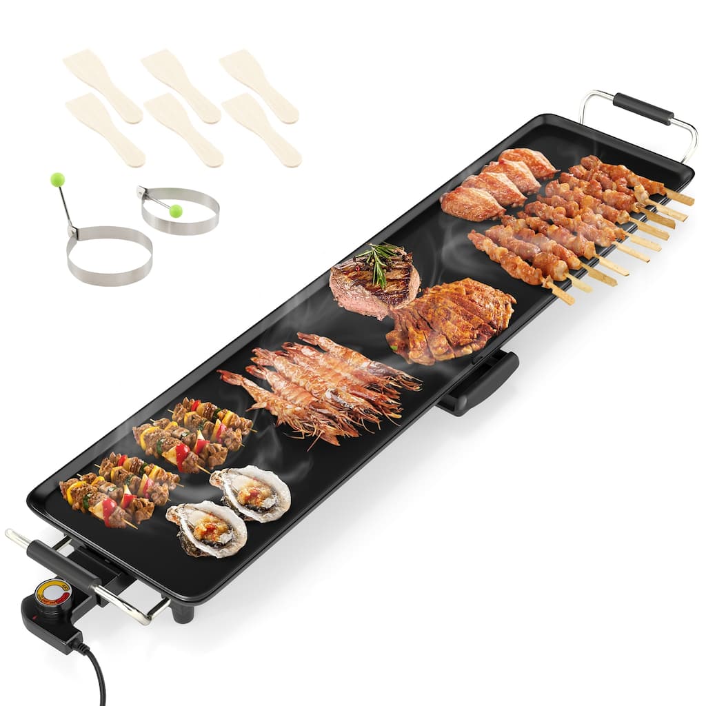 Gymax 27'' Large Electric Griddle w/ Adjustable Temperature