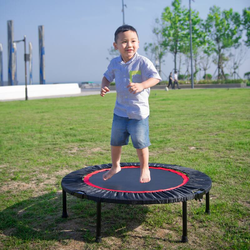 40"Mini Exercise Trampoline for Adults or Kids - Indoor Fitness Rebounder Trampoline with Safety Pad