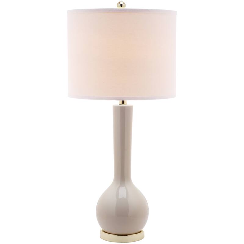 SAFAVIEH Lighting Brigid 31-inch Long Neck Ceramic White Table Lamp (Set of 2) - 14"x14"x30.5" - 14Wx14Dx31H