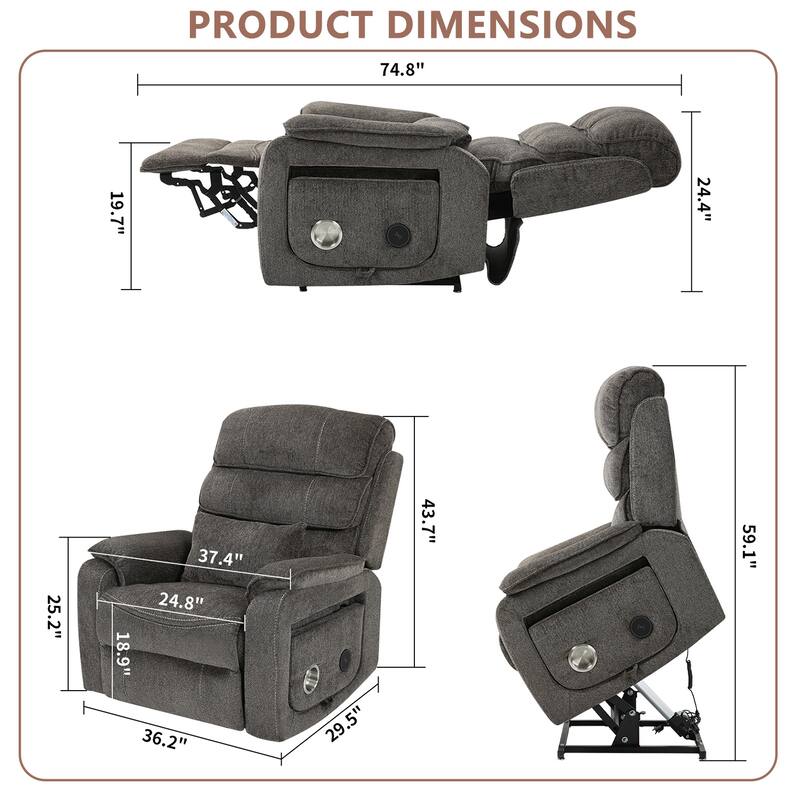 Flagship Oversized Recliner Chair with Wireless Charge, Massage & Heat