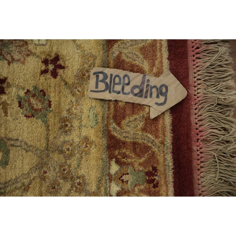 Hand Knotted Oriental 100% Wool Carpet Traditional Floral Red Agra Area Rug - 12' 0'' X 9' 1''