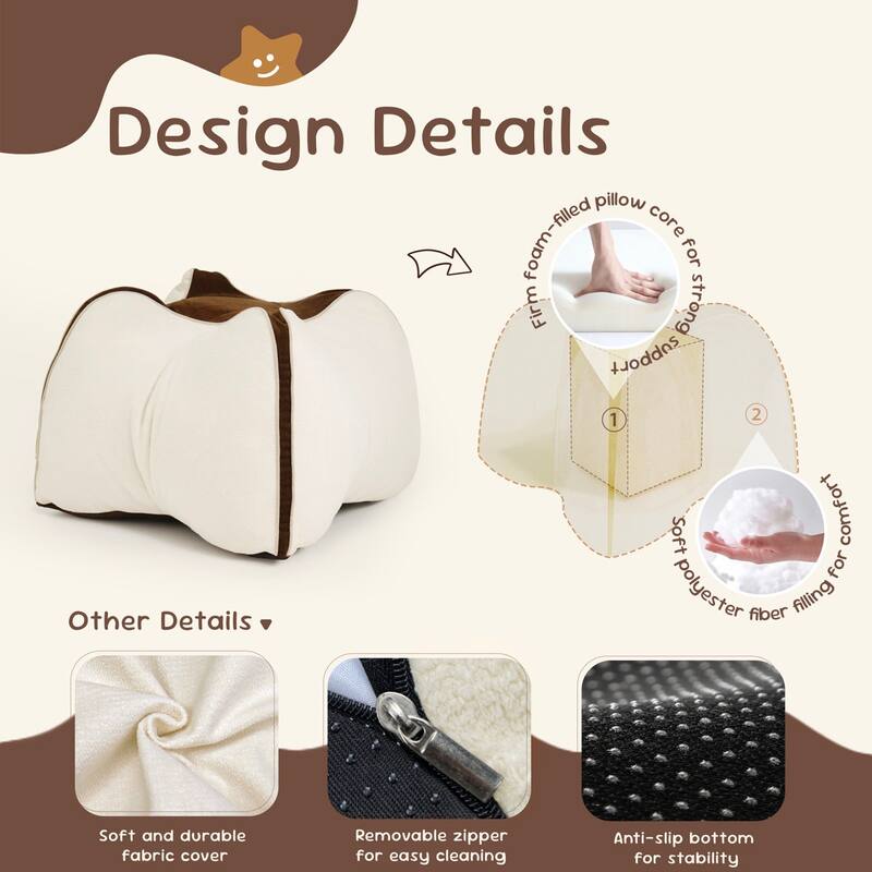 WOWMAX Carambola Shaped Reading Pillow, Back Support Pillow , Self-Standing Pillow For Backrest, Reading Pillow For Bay Window