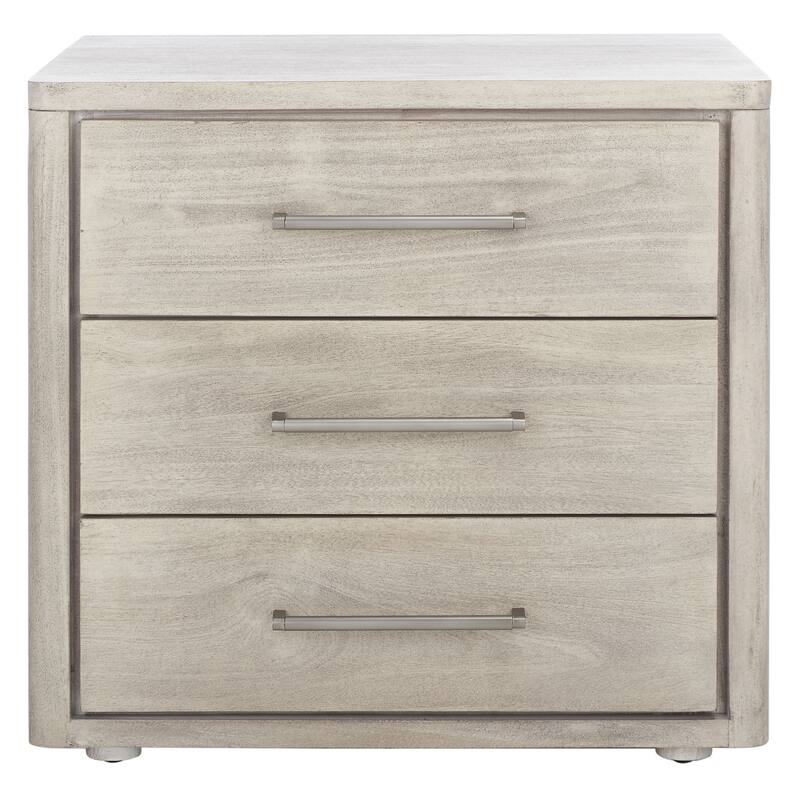 SAFAVIEH Couture Rolfke 3-Drawer Wood Nightstand