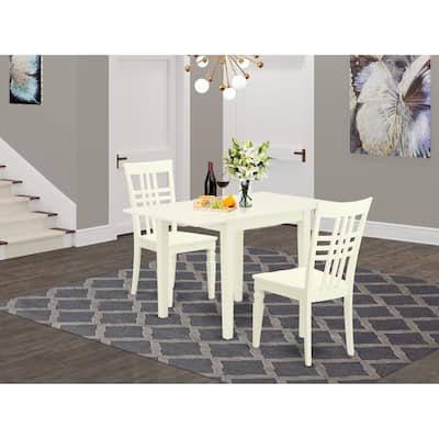 East West Furniture Dining Table Set Contains a Rectangle Dining Room Table and Wood Seat Chairs, Linen White (Pieces Option)
