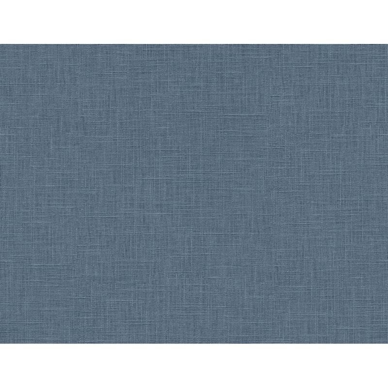 Seabrook Designs Myrna Linen Embossed Vinyl Unpasted Wallpaper - 27 in. W x 27 ft. L - Marine Blue