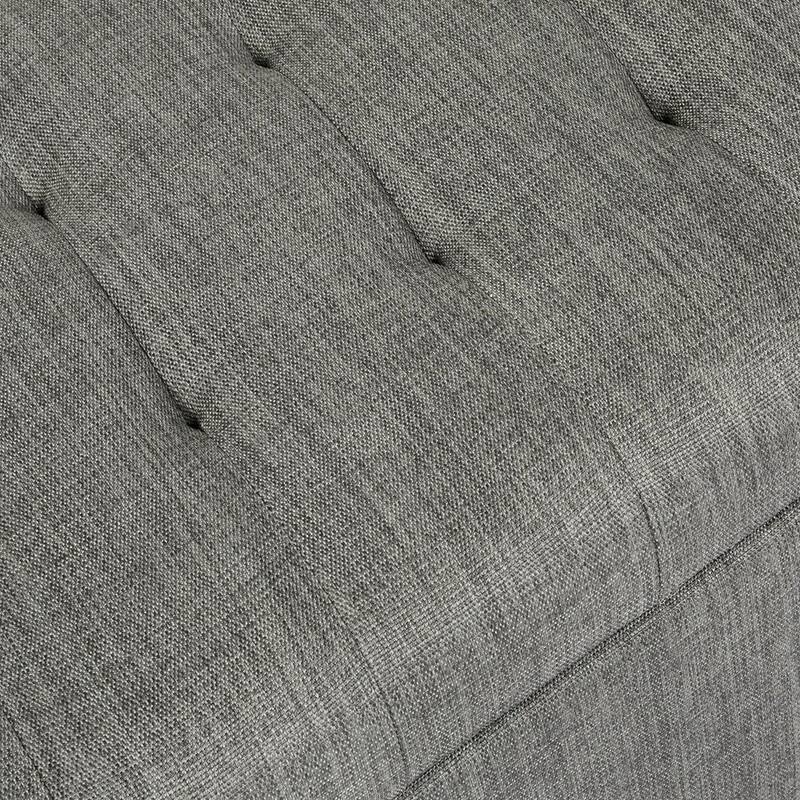 Rectangular Fabric Storage Ottoman Gray