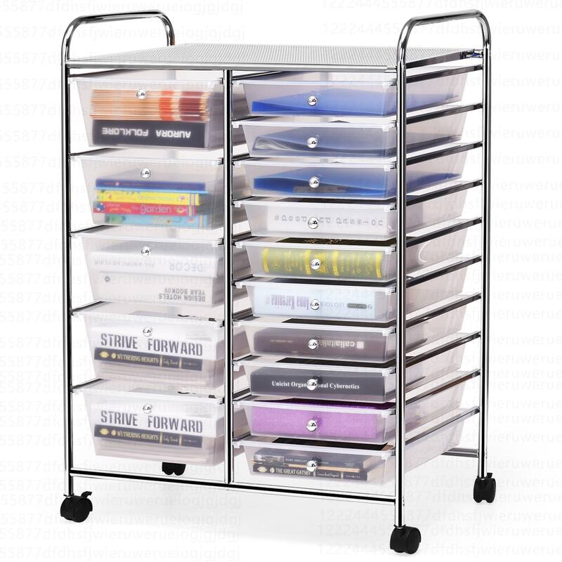 Costway 15 Drawer Rolling Storage Cart Tools Scrapbook Paper Office - See Details