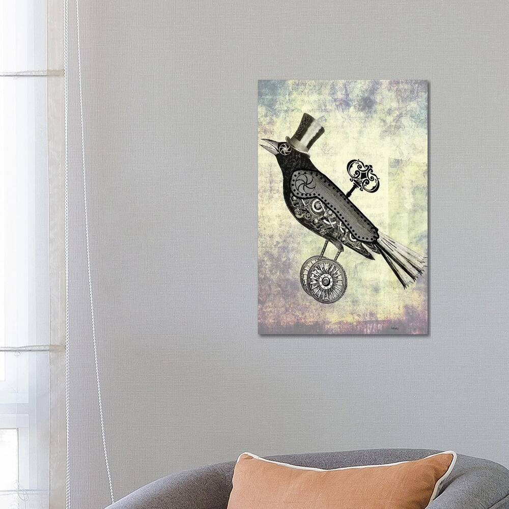 iCanvas "Steampunk Crow" by Fab Funky Canvas Print