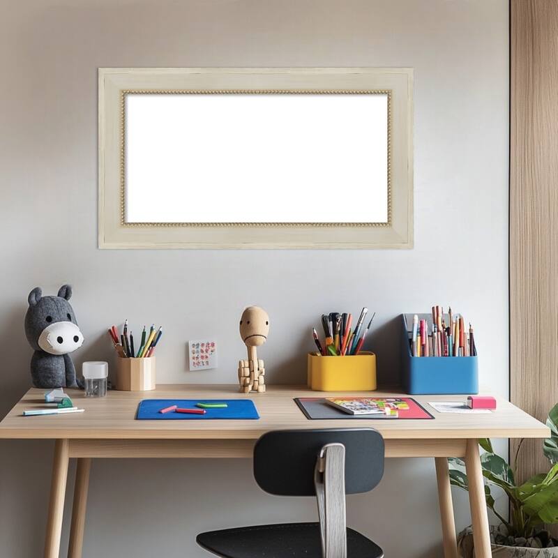 Amanti Art Parthenon Cream Framed Dry Erase Magnetic Board