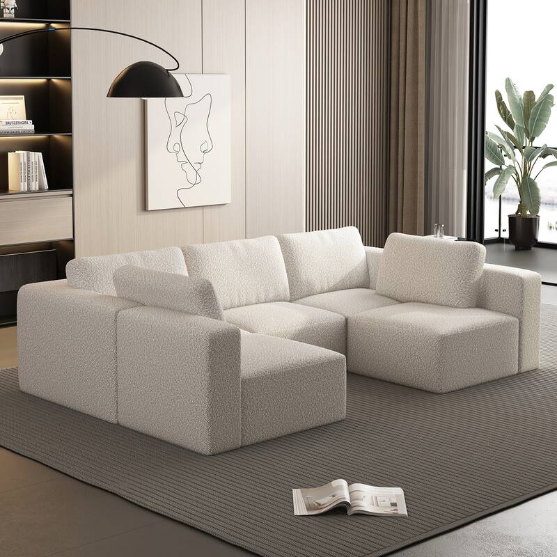 104"x71" Modular Sectional Sofa Sleeper, Chaise, Ottoman, U-Shaped