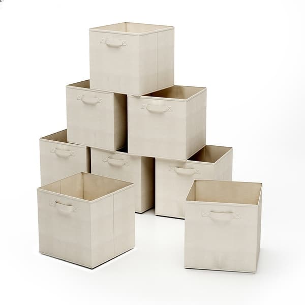 Hastings Home 8-Piece Set of Storage Cubes Beige