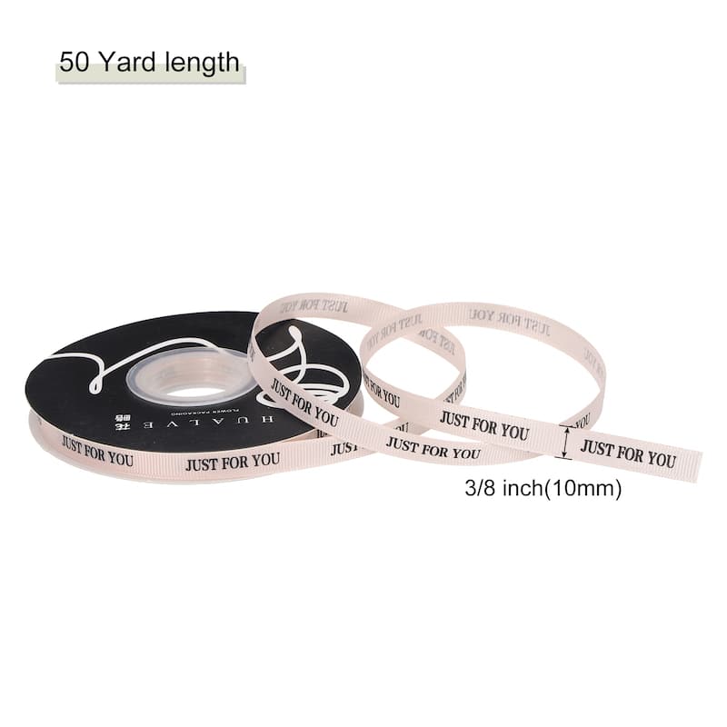 3/8Inch 50 Yard Personalized Satin Ribbon Pastel, Printed Just for You - Pink