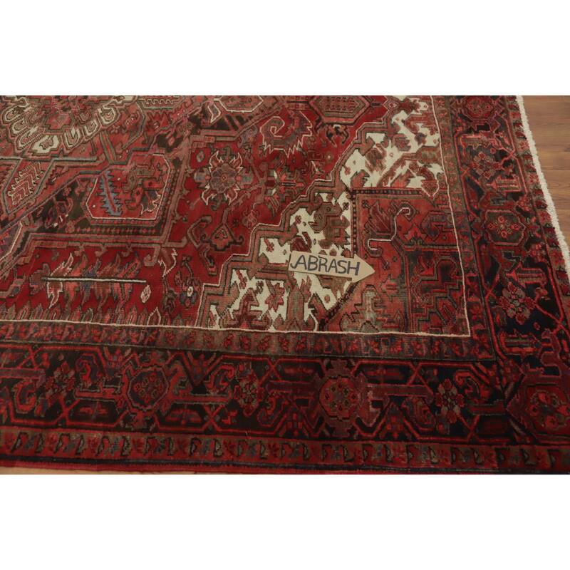 Hand Knotted Oriental 100% Wool Carpet Traditional Medallion Red Heriz Area Rug - 10' 1'' X 8' 2''